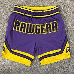 RAWGEAR Lakers Color Lifting Gym Athletic Shorts Size M Purple and Yellow